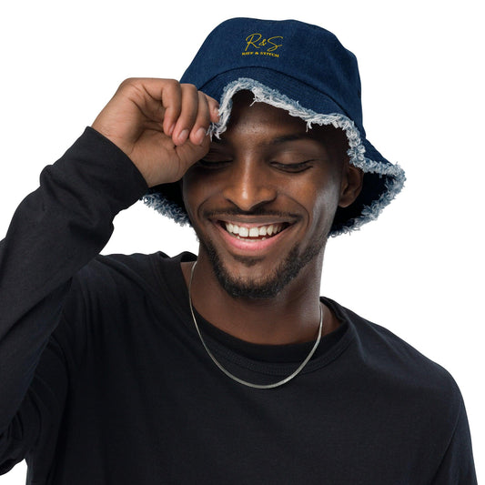 riff & stitch denim bucket hat